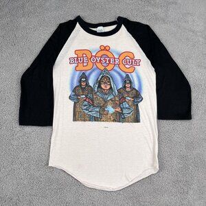 Vintage 1982 Blue Oyster Cult T-Shirt Unisex Medium‎ BOC Tour Raglan Tee